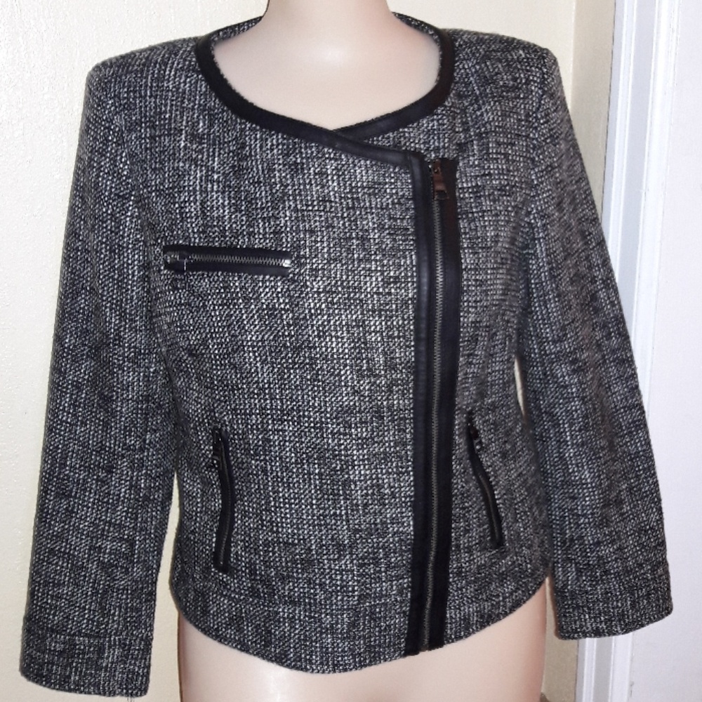 Banana Republic Tweed Moto Jacket